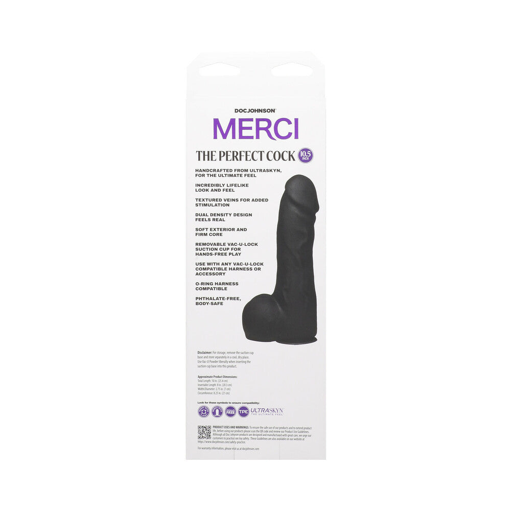 MERCI THE PERFECT COCK 10.5 IN. DILDO WITH REMOVABLE VAC-U-LOCK SUCTION CUP