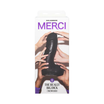 MERCI THE REALLY BIG DICK 12 IN. DILDO WITH XL REMOVABLE VAC-U-LOCK SUCTION CUP BLACK