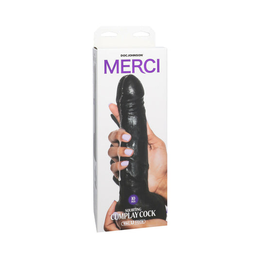 MERCI SQUIRTING CUMPLAY COCK 10 IN. DILDO WITH REMOVABLE VAC-U-LOCK SUCTION CUP