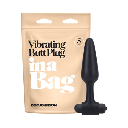 DOC JOHNSON - IN A BAG VIBRATING BUTT PLUG 5 IN. BLACK