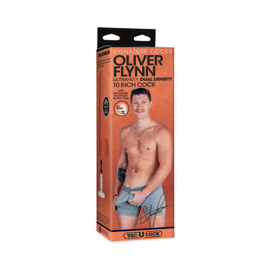 SIGNATURE COCKS OLIVER FLYNN ULTRASKYN COCK WITH REMOVABLE VAC-U-LOCK SUCTION CUP 10IN VANILLA