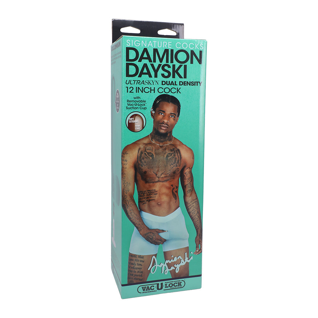 SIGNATURE COCKS DAMION DAYSKI ULTRASKYN COCK WITH REMOVABLE VAC-U-LOCK SUCTION CUP 12IN CHOCOLATE