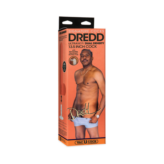 DOC JOHNSON - PENE DE AUTOR DREDD DE ULTRASKYN CON VENTOSA EXTRAÍBLE VAC-U-LOCK 34.29 CM CHOCOLATE