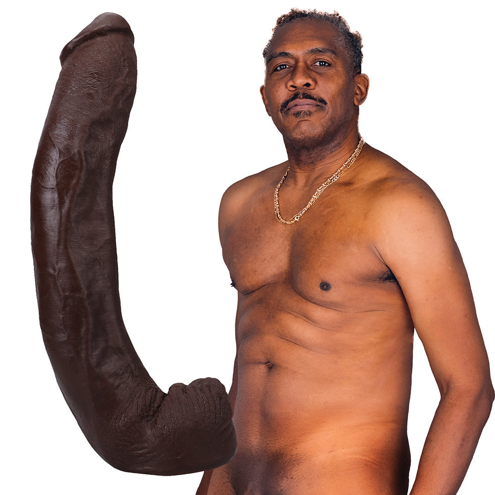 SIGNATURE COCKS DREDD ULTRASKYN COCK WITH REMOVABLE VAC-U-LOCK SUCTION CUP 13.5IN CHOCOLATE