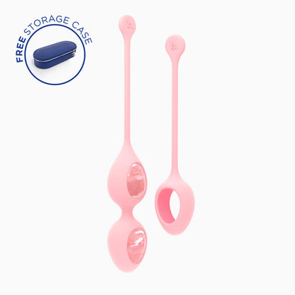BIIRD - JUEGO DE 2 HUEVOS DE CUARZO ROSA YONII