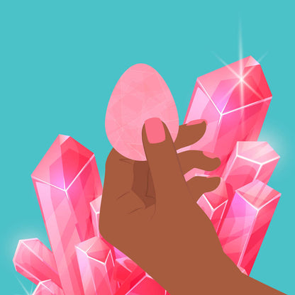 BIIRD - JUEGO DE 2 HUEVOS DE CUARZO ROSA YONII