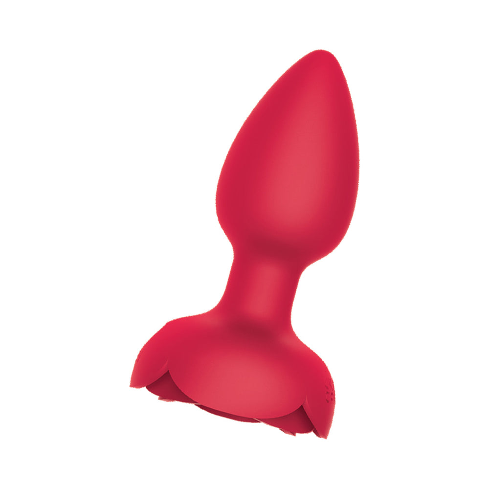 HOTT PRODUCTS - ROSE BUD TUSHY LIGHT LIGHT-UP SILICONE BUTT PLUG