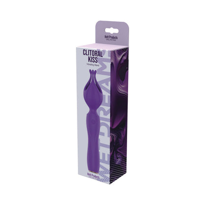 WET DREAMS CLITORAL KISS FLOWER PETAL SILICONE VIBRATOR PURPLE