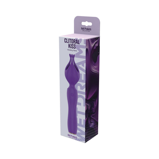 WET DREAMS CLITORAL KISS FLOWER PETAL SILICONE VIBRATOR PURPLE
