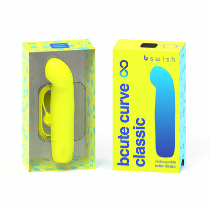 B SWISH - BCUTE CURVE INFINITE CLASSIC VIBRADOR RECARGABLE DE SILICONA AMARILLO