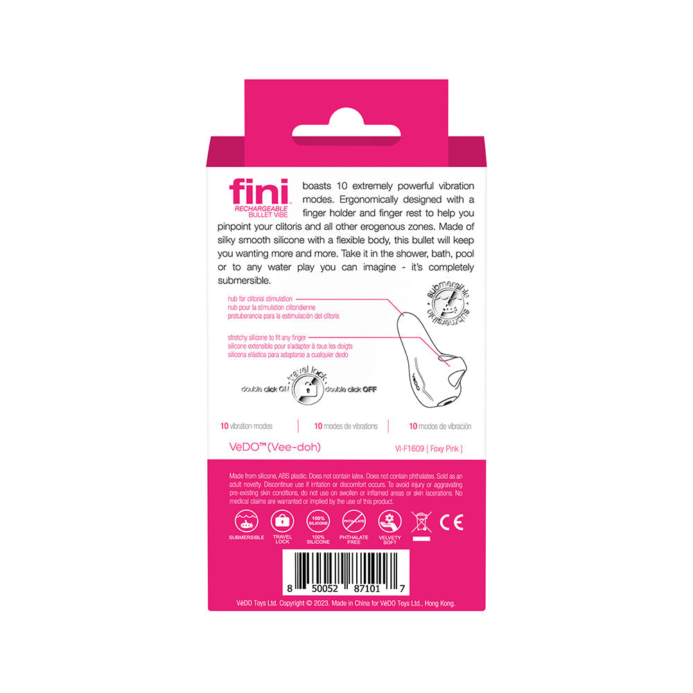VEDO FINI RECHARGEABLE BULLET VIBE PINK