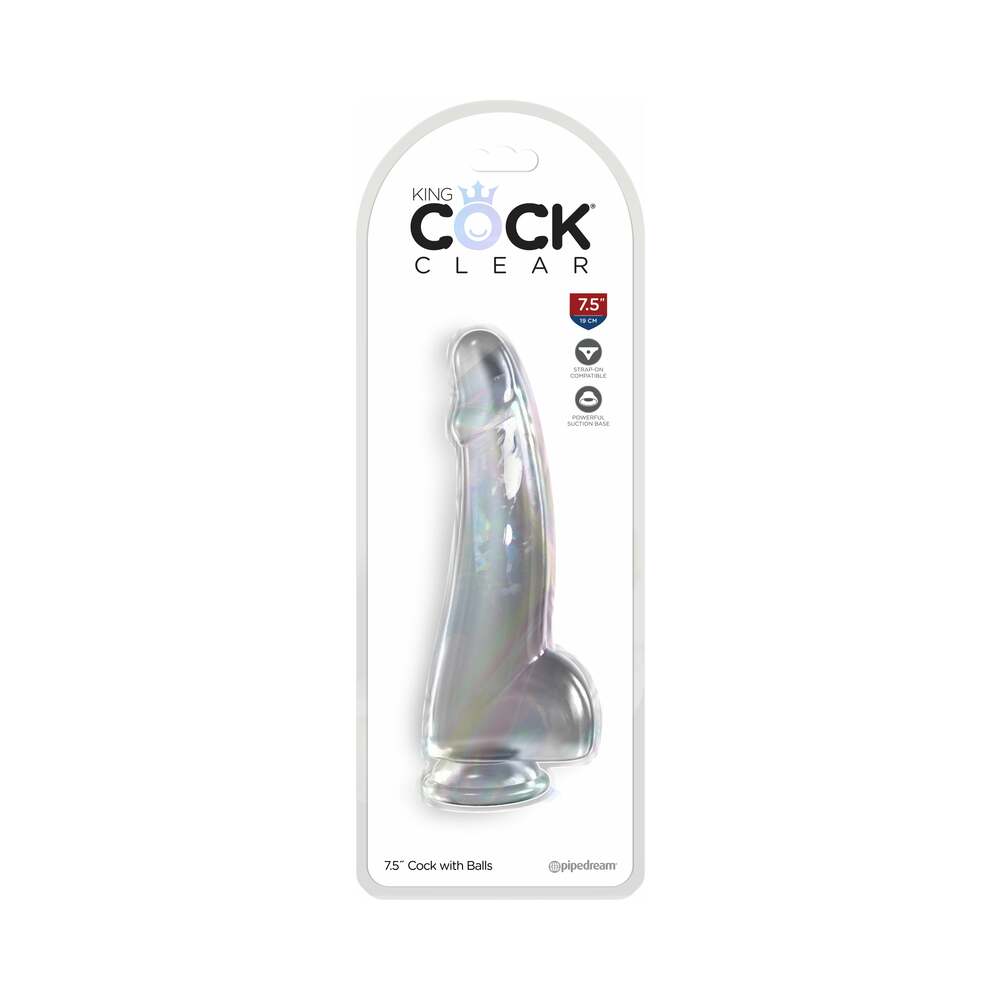 PIPEDREAM - KING COCK CLEAR WITH BALLS 7.5IN CLEAR