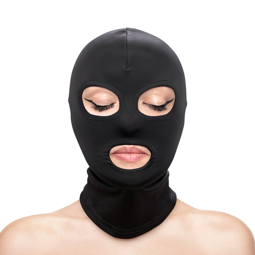 NS NOVELTIES - HUSTLER TABOO EYES&MOUTH HOOD BLACK