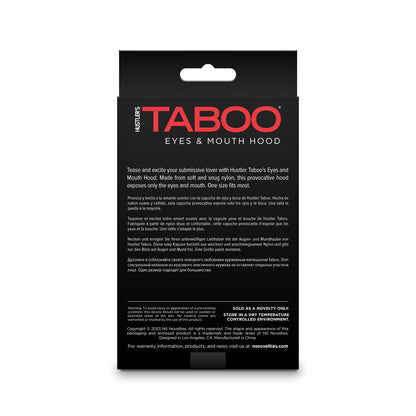 NS NOVELTIES - HUSTLER TABOO EYES&MOUTH HOOD BLACK