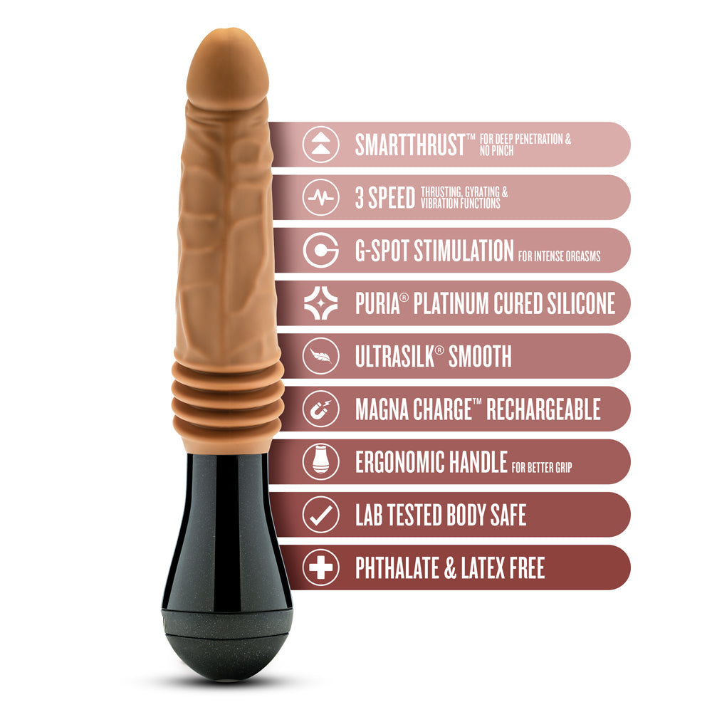 DR. SKIN SILICONE DR. ARTHUR THRUSTING GYRATING VIBRATING DILDO TAN