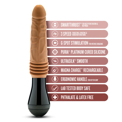 DR. SKIN SILICONE DR. ARTHUR THRUSTING GYRATING VIBRATING DILDO TAN