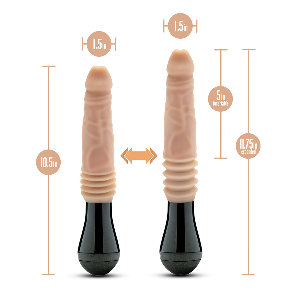 DR. SKIN SILICONE DR. KNIGHT THRUSTING GYRATING VIBRATING DILDO BEIGE