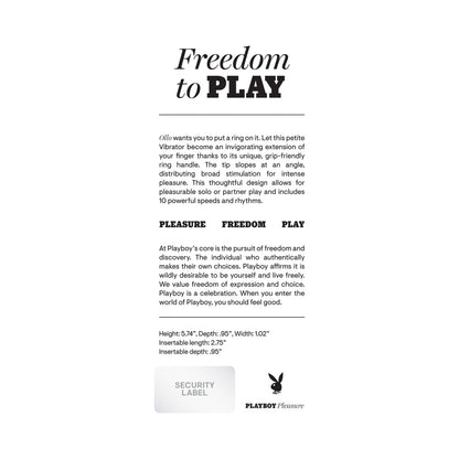 PLAYBOY OLLO RECHARGEABLE SILICONE VIBRATOR WITH RING HANDLE 2 AM