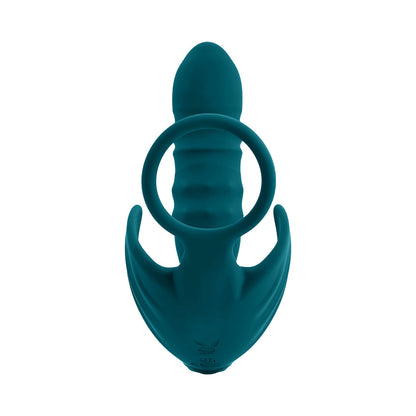 PLAYBOY - BRING IT ON RECHARGEABLE SILICONE THRUSTING ANAL PLUG WITH VIBRATING BALL CRADLE DEEP TEAL