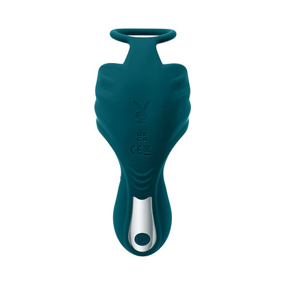 PLAYBOY BRING IT ON RECHARGEABLE SILICONE THRUSTING ANAL PLUG WITH VIBRATING BALL CRADLE DEEP TEAL