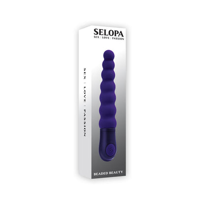 SELOPA BEADED BEAUTY SILICONE VIBRATOR PURPLE
