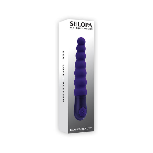 SELOPA BEADED BEAUTY SILICONE VIBRATOR PURPLE