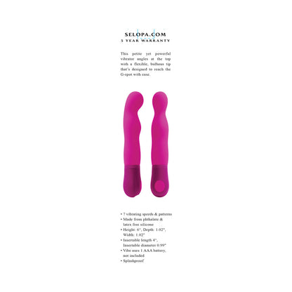 SELOPA G WOW SILICONE G-SPOT VIBRATOR PINK