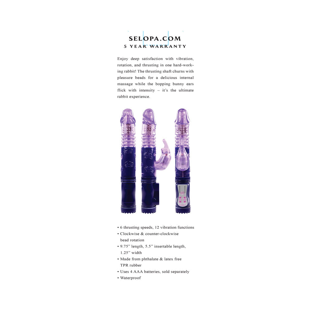 SELOPA - BUNNY THRUSTER THRUSTING RABBIT VIBRATOR PURPLE