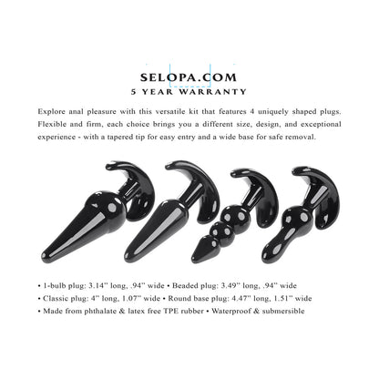 SELOPA - INTRO TO PLUGS 4-PIECE ANAL PLUG SET BLACK