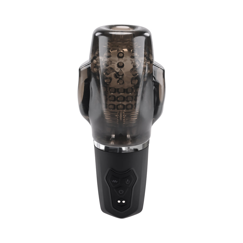 ZERO TOLERANCE - A SUCKING GOOD TIME RECHARGEABLE VIBRATING STROKER BLACK SMOKE