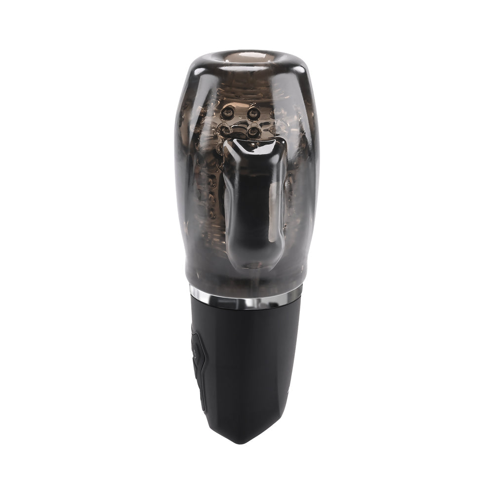 ZERO TOLERANCE - A SUCKING GOOD TIME RECHARGEABLE VIBRATING STROKER BLACK SMOKE