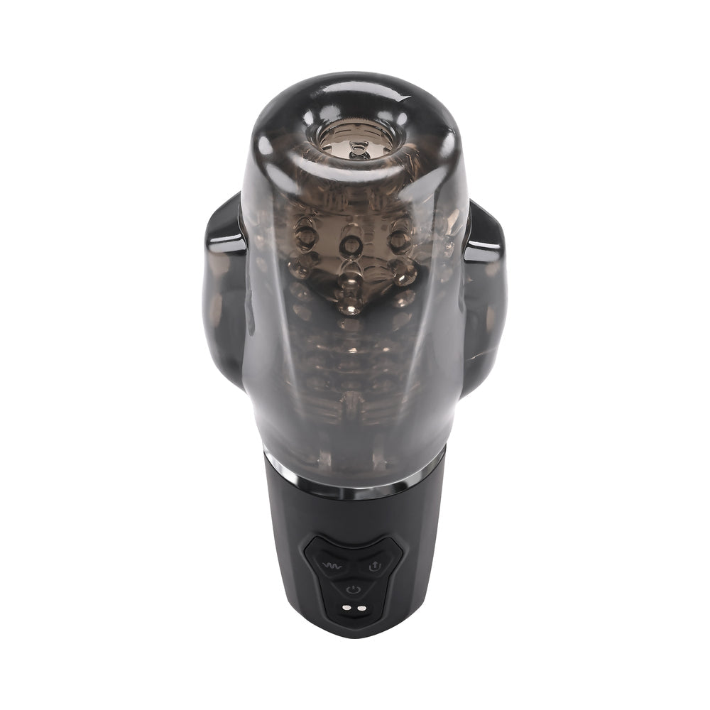 ZERO TOLERANCE - A SUCKING GOOD TIME RECHARGEABLE VIBRATING STROKER BLACK SMOKE