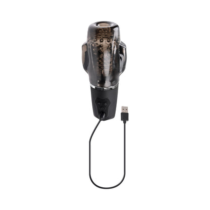 ZERO TOLERANCE - A SUCKING GOOD TIME RECHARGEABLE VIBRATING STROKER BLACK SMOKE