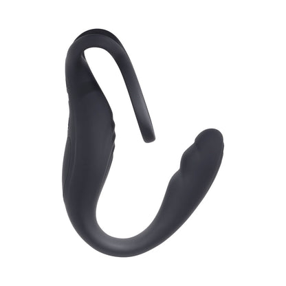 GENDER X THE WRANGLER RECHARGEABLE SILICONE VIBRATING C-RING WITH REMOTE BLACK