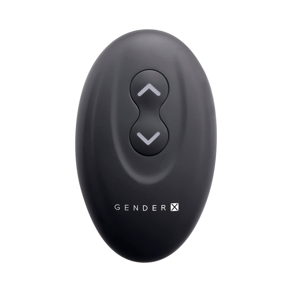 GENDER X THE WRANGLER RECHARGEABLE SILICONE VIBRATING C-RING WITH REMOTE BLACK