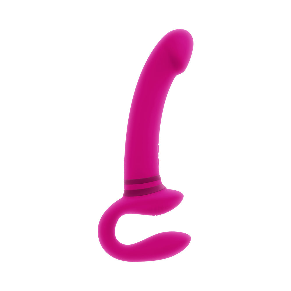 GENDER X SHARING IS CARING RECHARGEABLE SILICONE DUAL-ENDED VIBRATOR PINK