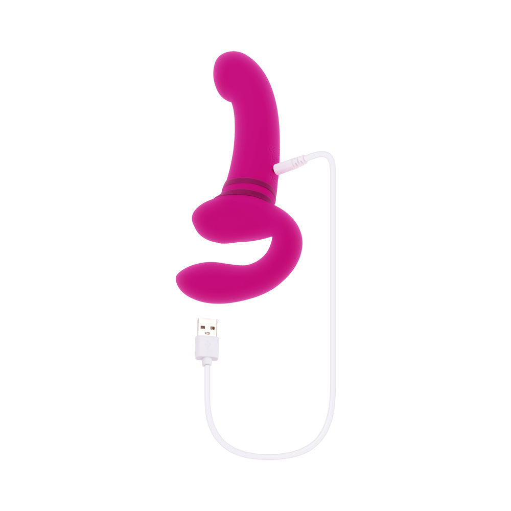 GENDER X SHARING IS CARING RECHARGEABLE SILICONE DUAL-ENDED VIBRATOR PINK