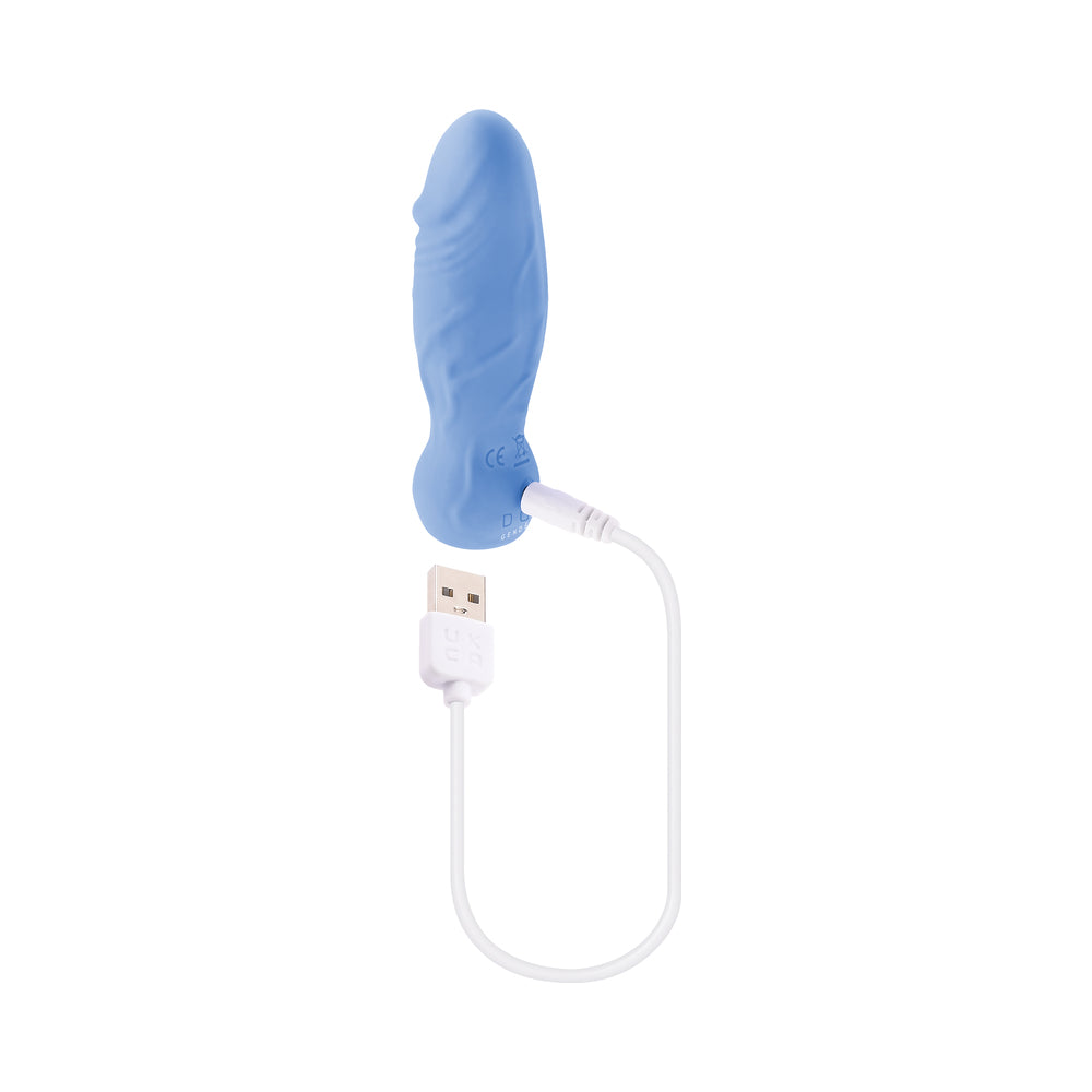 GENDER X - LIL BUDDY VIBRADOR REALISTA RECARGABLE DE SILICONA AZUL