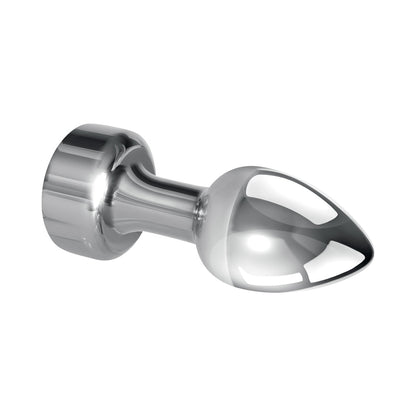 GENDER X ROCKIN'' METAL PLUG MINI RECHARGEABLE VIBRATING ANAL PLUG ALUMINUM SILVER