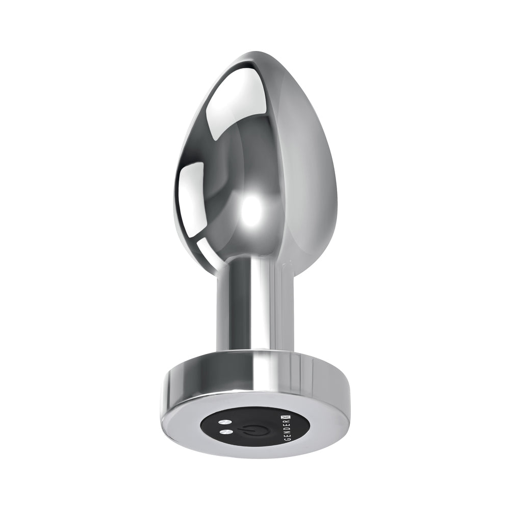GENDER X - ROCKIN'' METAL PLUG XL RECHARGEABLE VIBRATING ANAL PLUG ALUMINUM SILVER