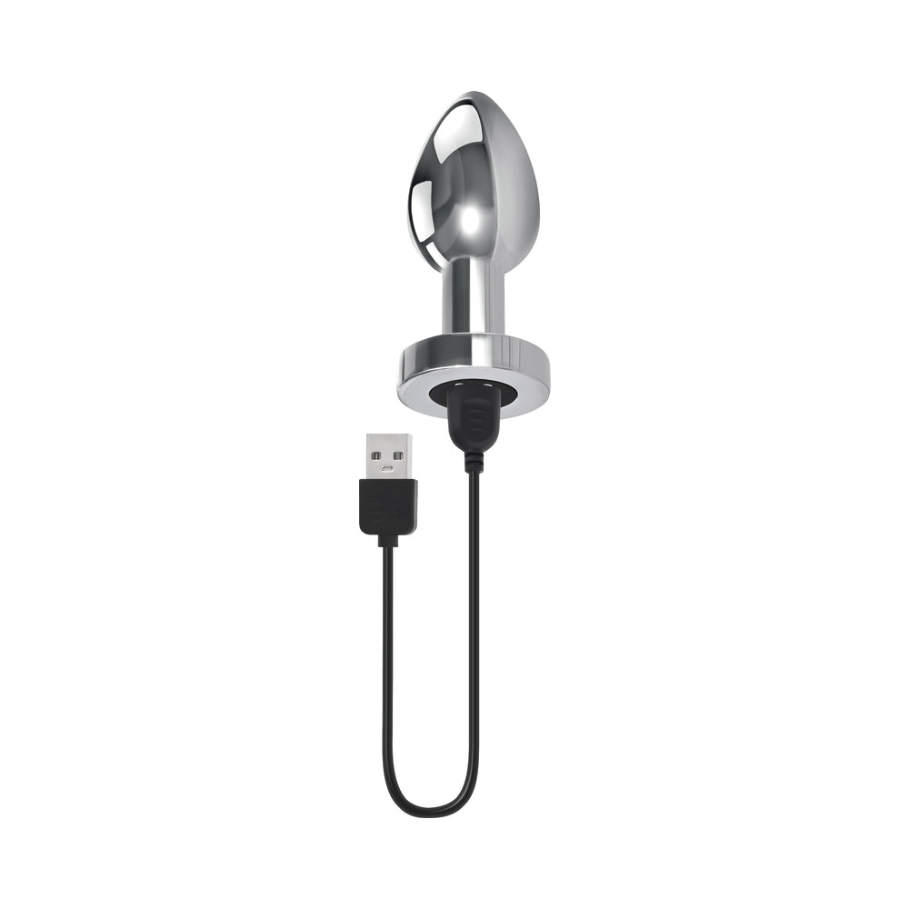 GENDER X - ROCKIN'' METAL PLUG XL RECHARGEABLE VIBRATING ANAL PLUG ALUMINUM SILVER