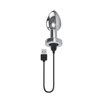 GENDER X - ROCKIN'' METAL PLUG XL RECHARGEABLE VIBRATING ANAL PLUG ALUMINUM SILVER
