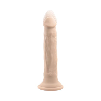 EVOLVED IN THRUST WE TRUST RECHARGEABLE SILICONE THRUSTING VIBRATING DILDO WITH REMOTE LIGHT