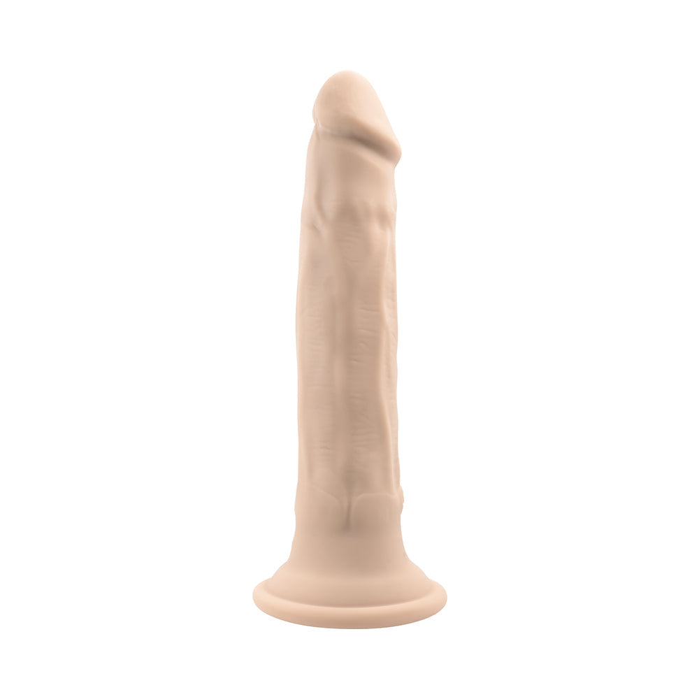 EVOLVED IN THRUST WE TRUST RECHARGEABLE SILICONE THRUSTING VIBRATING DILDO WITH REMOTE LIGHT