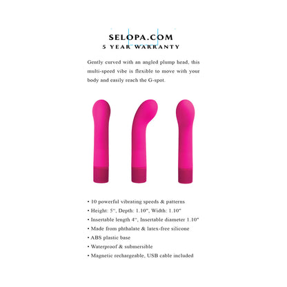 SELOPA PARADISE G RECHARGEABLE SILICONE G-SPOT VIBRATOR PINK