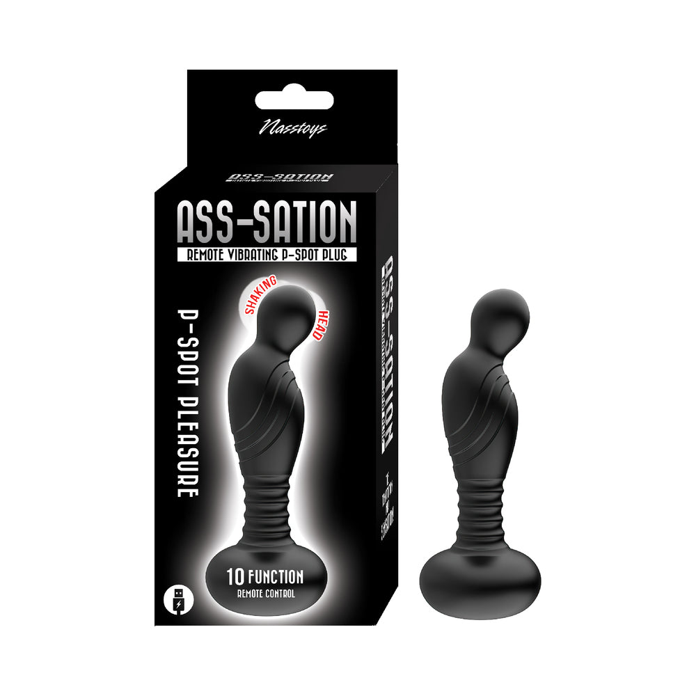ASS-SATION REMOTE VIBRATING P-SPOT PLUG BLACK