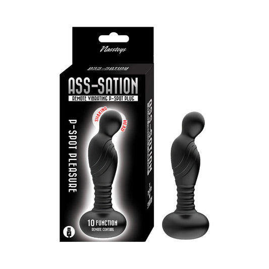 ASS-SATION REMOTE VIBRATING P-SPOT PLUG BLACK