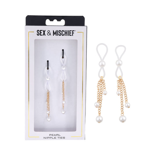 SPORTSHEETS - SEX & MISCHIEF PEARL NIPPLE TIES