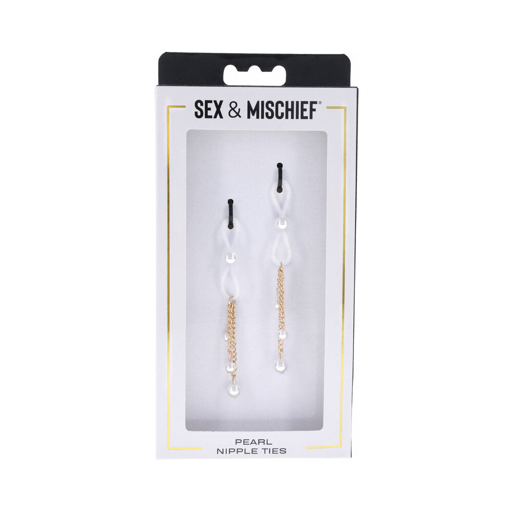 SPORTSHEETS SEX & MISCHIEF PEARL NIPPLE TIES