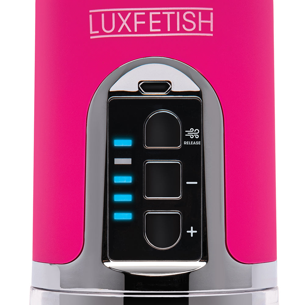 LUX FETISH RECHARGEABLE 4-FUNCTION AUTO PUSSY PUMP WITH CLIT CLAMP